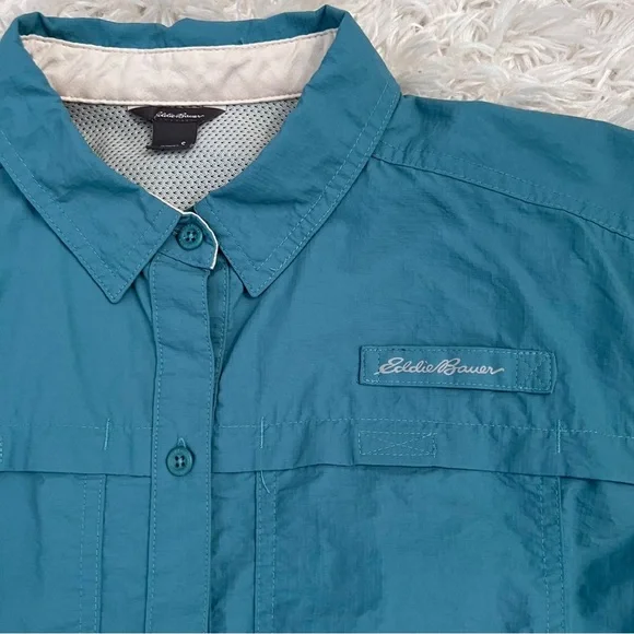 Eddie Bauer Womens Adventurer Pro Teal Field Shirt Size S - Picture 3 of 9